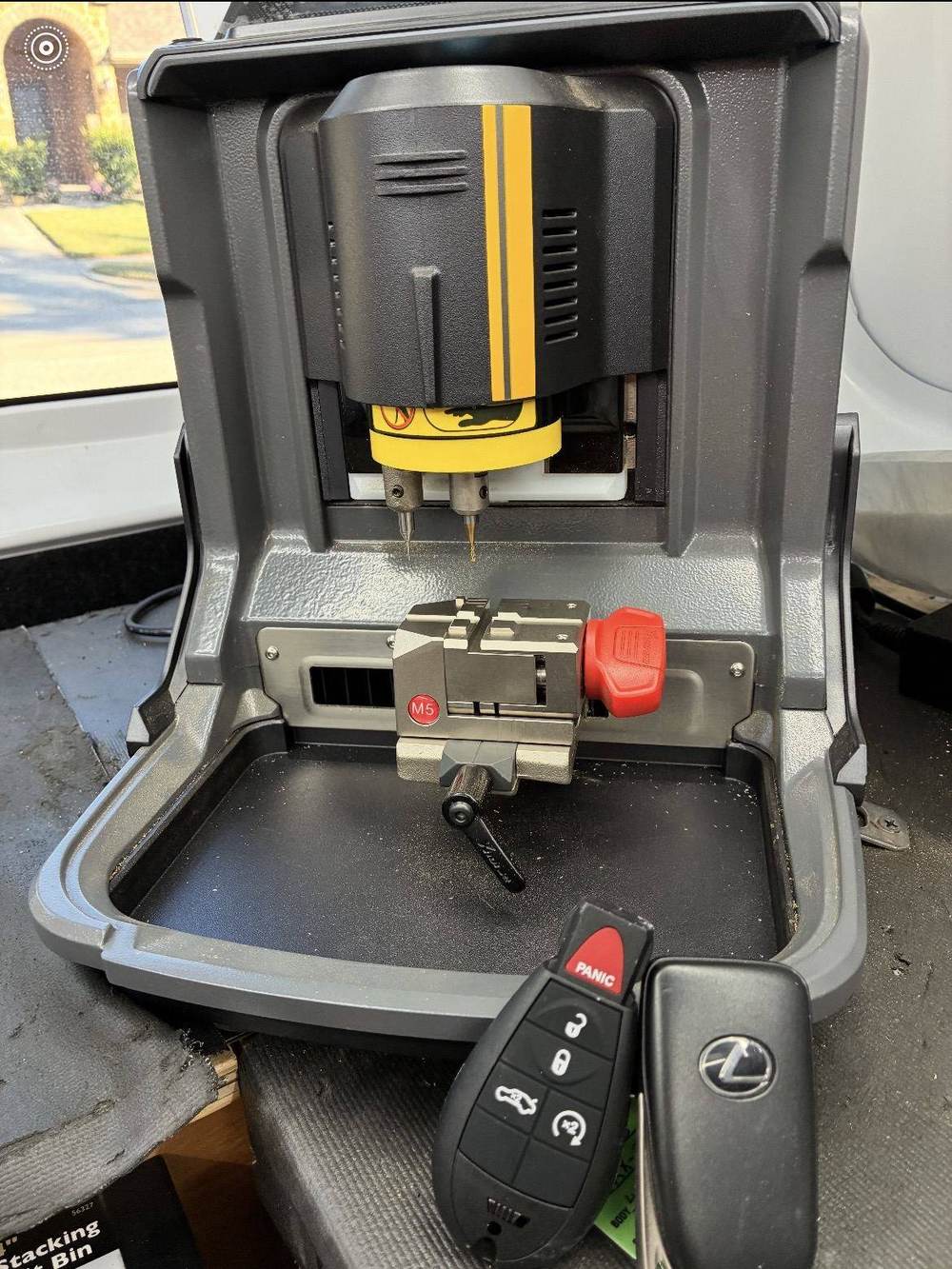 Locksmith tools and equipment organized inside the IK7 Locksmith service van
