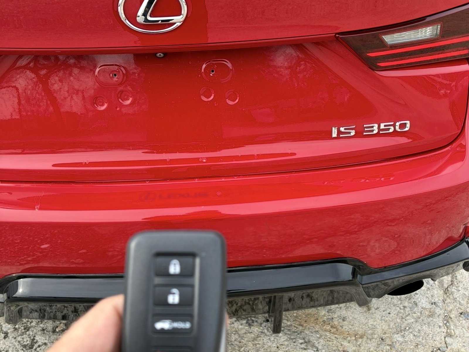 Red Lexus IS350 with newly programmed replacement smart key